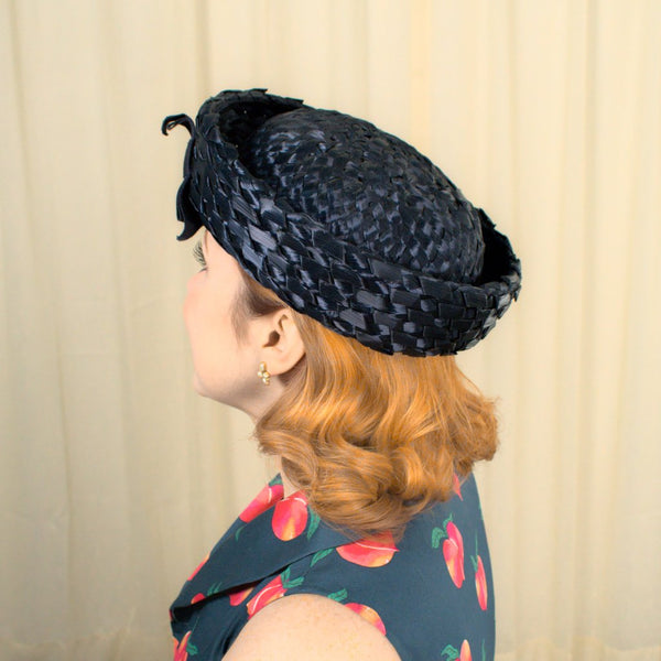 1960s Navy Rounded Brim Hat Cats Like Us
