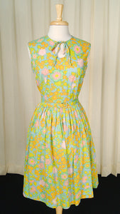 1960s Neon Floral Dress Cats Like Us