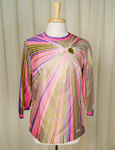 1960s Neon Vera Burst Blouse Cats Like Us