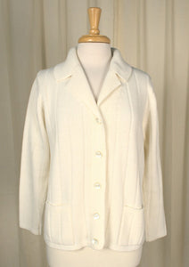 1960s Off White Collar Cardigan Cats Like Us