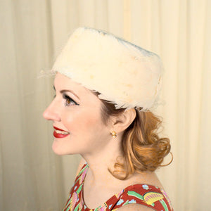 1960s Off White Feather Hat Cats Like Us