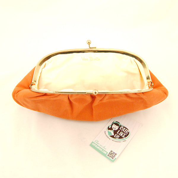 1960s Orange Clutch Handbag Cats Like Us