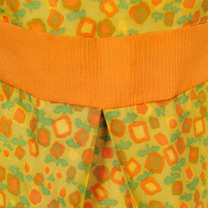 1960s Orange Floral Pleat Dress Cats Like Us