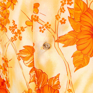 1960s Orange Hibiscus Shirt Cats Like Us