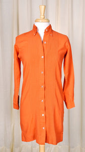 1960s Orange Vintage Shirt Dress Cats Like Us