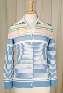1960s Pastel Striped Knit Top Cats Like Us