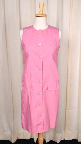 1960s Pink Button Shift Dress Cats Like Us