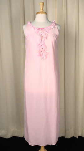 1960s Pink Lace Night Gown Cats Like Us