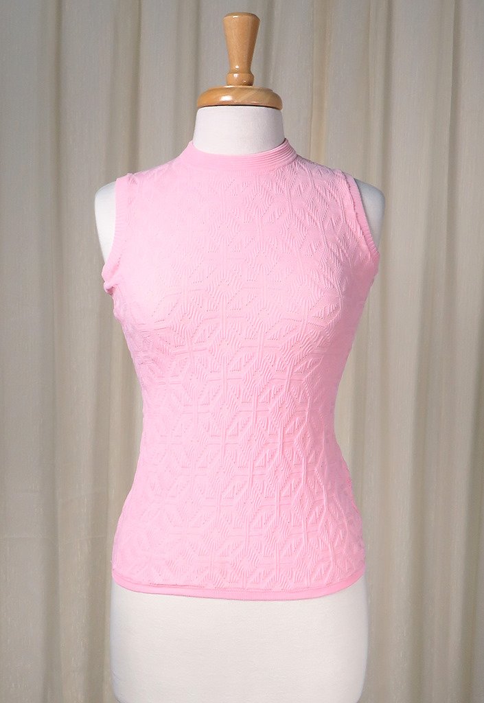 1960s Pink Textured Shell Top Cats Like Us