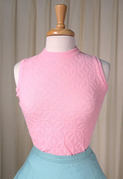 1960s Pink Textured Shell Top Cats Like Us