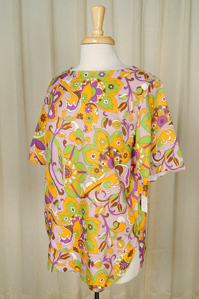 1960s Psychedelic Flowers Top Cats Like Us