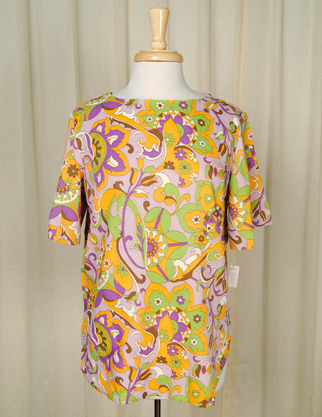 1960s Psychedelic Flowers Top Cats Like Us