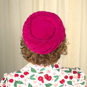 1960s Rasp Velvet Swirl Hat Cats Like Us