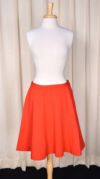 1960s Red A-line Swing Skirt Cats Like Us