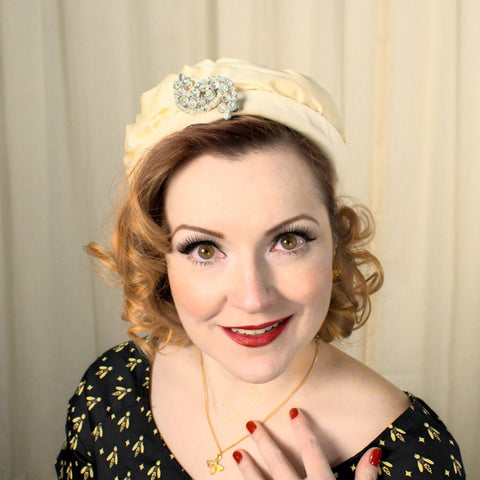 1960s Satin & Rhinestone Hat Cats Like Us