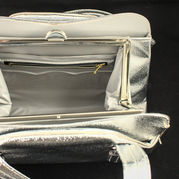 1960s Silver Textured Handbag Cats Like Us