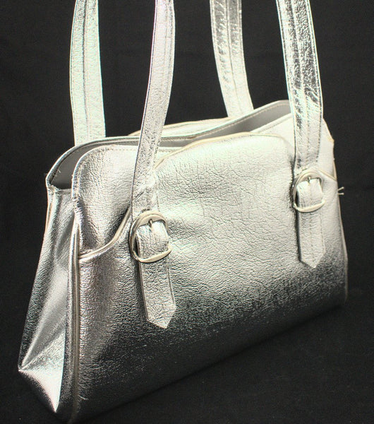 1960s Silver Textured Handbag Cats Like Us