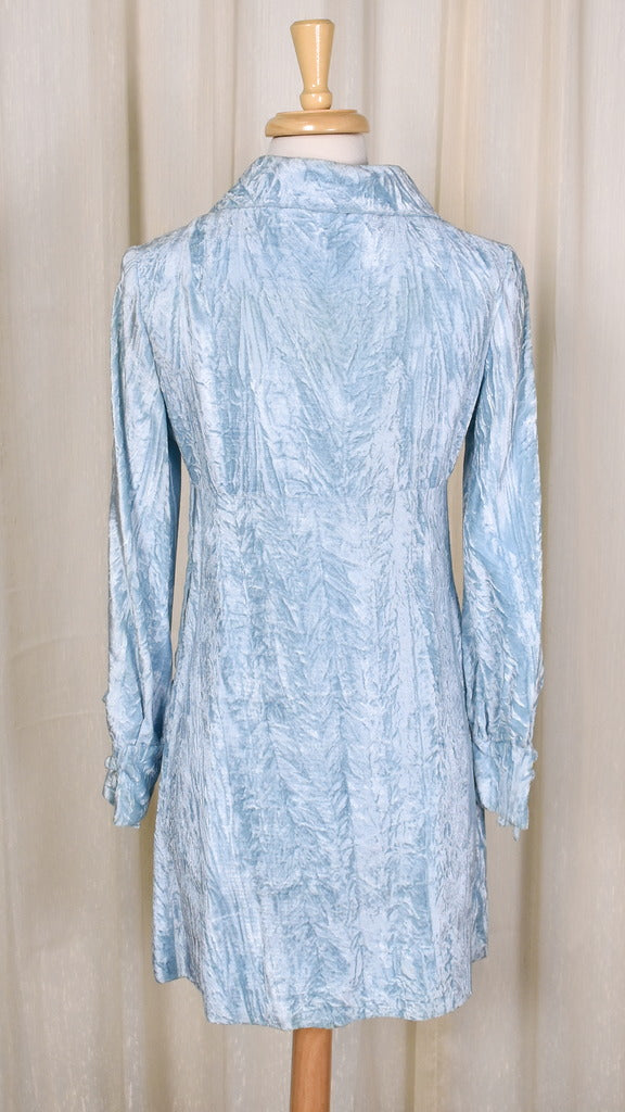 princess polly baby blue dress Slide On Over Velvet Mini Dress - Light Blue main image 0