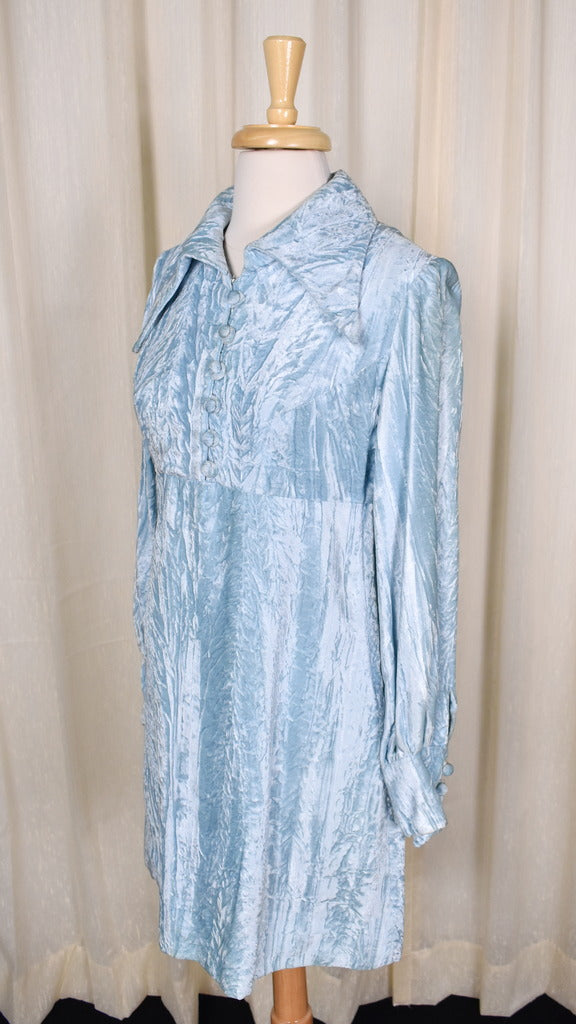 1960s Sky Blue Velvet Dress – Cats Like Us