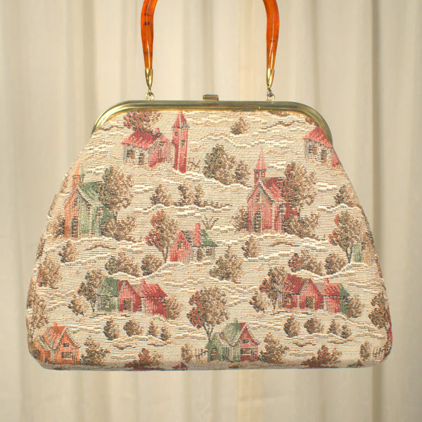 1960s Small Town Tapestry Bag Cats Like Us
