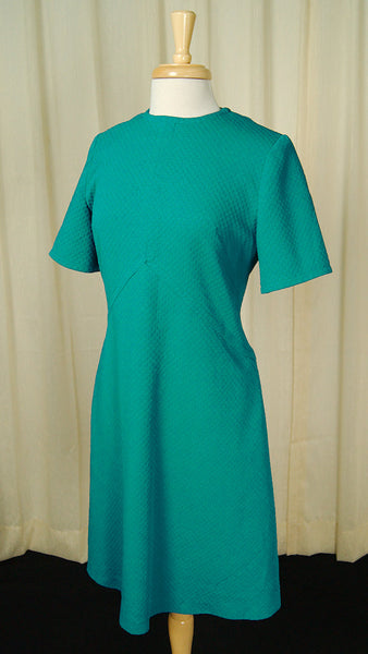 1960s Teal Scooter Dress Cats Like Us