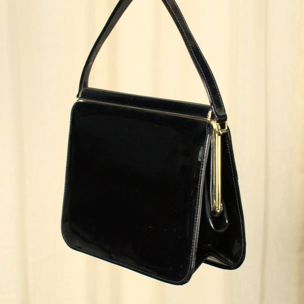 1960s Ultra Suede Patent Purse Cats Like Us