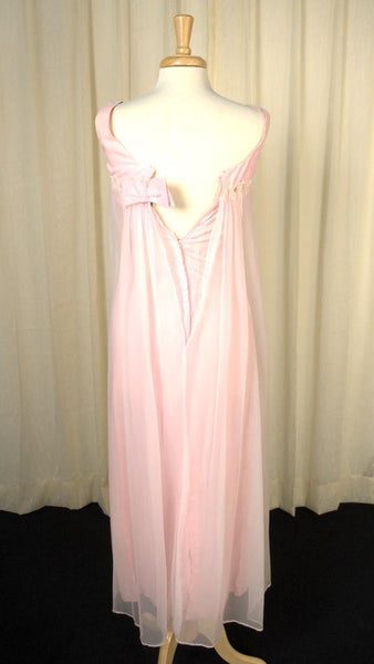 1960s Vintage Baby Pink Maxi Dress Cats Like Us