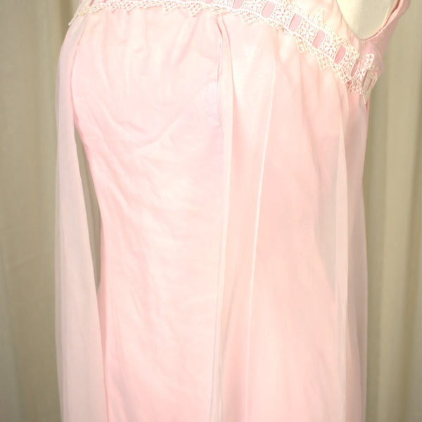 1960s Vintage Baby Pink Maxi Dress Cats Like Us