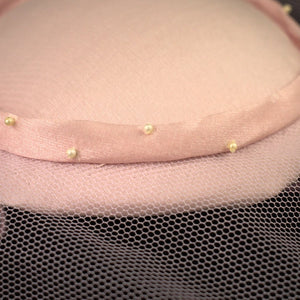 1960s Vintage Baby Pink & Pearl Hat Cats Like Us