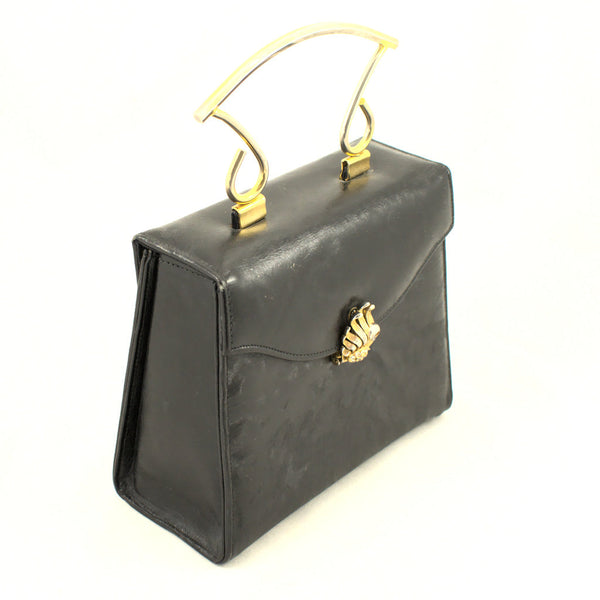 1960s Vintage Black Box Rhinestone Bag Cats Like Us