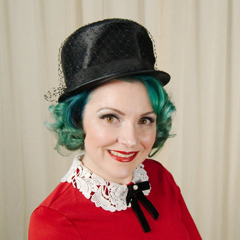 1960s Vintage Black Bubble Hat Cats Like Us