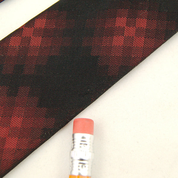 1960s Vintage Black & Red Pixel Tie Cats Like Us