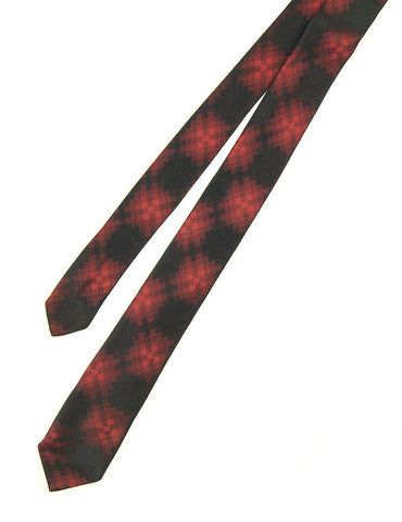 1960s Vintage Black & Red Pixel Tie Cats Like Us