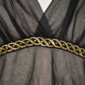 1960s Vintage Black Sheer Goddess Gown Cats Like Us