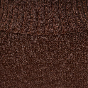 1960s Vintage Brown SS Knit Top Cats Like Us