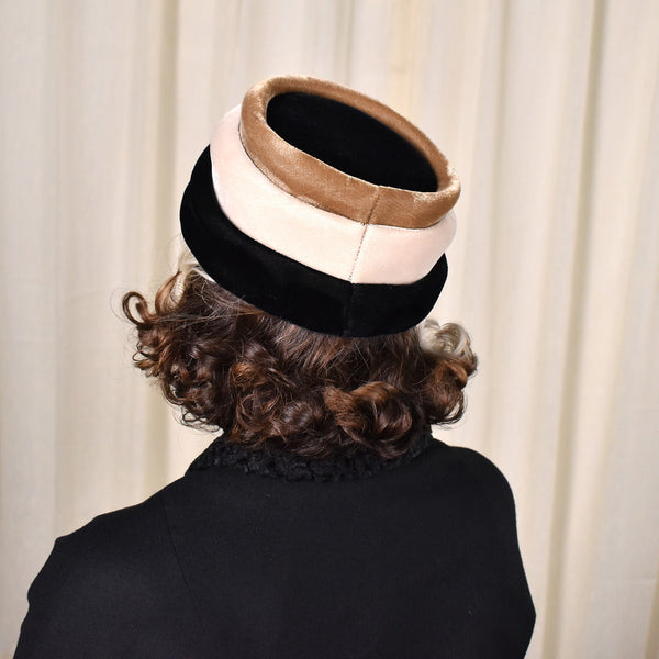 1960s Vintage Brown Velvet Ring Hat Cats Like Us