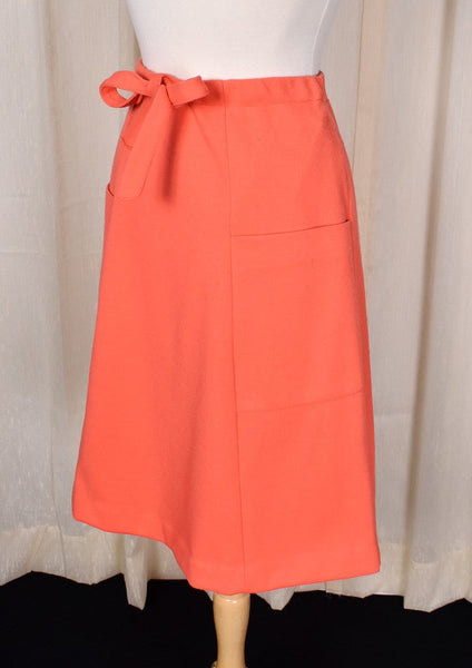 1960s Vintage Coral Pocket A line Skirt by Alfred Dunner Cats Like Us
