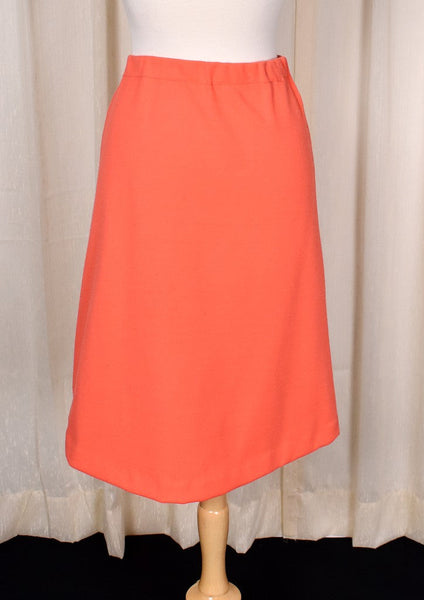 1960s Vintage Coral Pocket A line Skirt by Alfred Dunner Cats Like Us