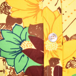 1960s Vintage Funky Yellow Floral Shirt Cats Like Us