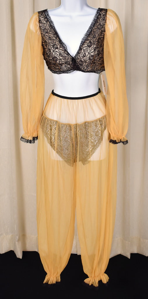 1960s Vintage Gold & Black Harem Set Cats Like Us