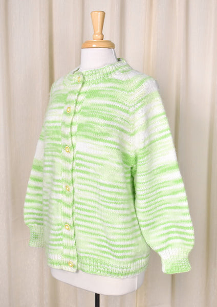 1960s Vintage Green Ombre Cardigan Cats Like Us