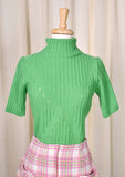 Cats Like Us 1960s Vintage Green Poor Boy Sweater