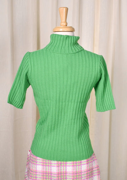 1960s Vintage Green Poor Boy Sweater Cats Like Us