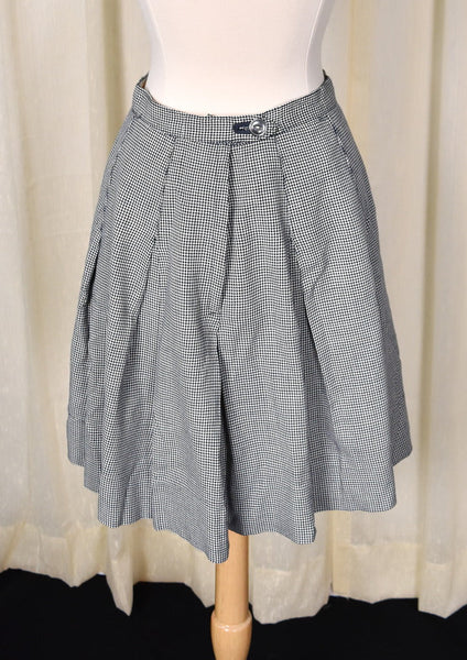 1960s Vintage Houndstooth Pleated Skirt Cats Like Us