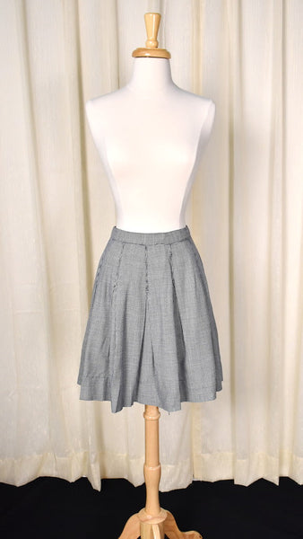 1960s Vintage Houndstooth Pleated Skirt Cats Like Us