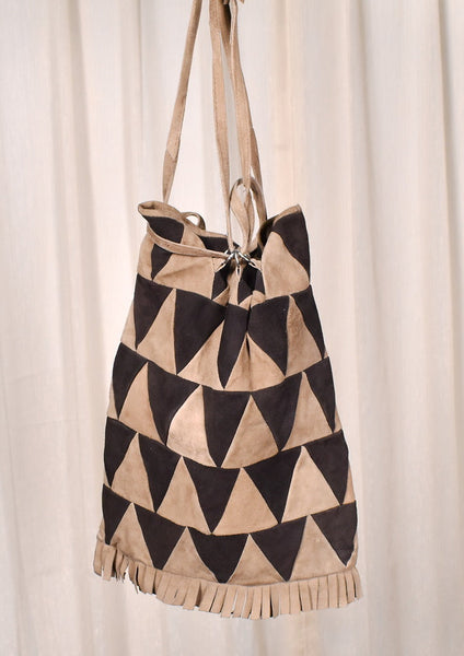 1960s Vintage Leather Triangle Totebag Cats Like Us