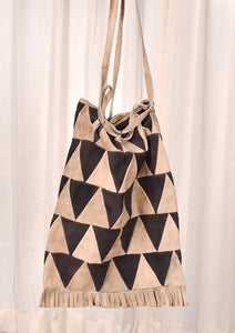 1960s Vintage Leather Triangle Totebag Cats Like Us