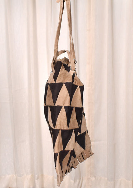 1960s Vintage Leather Triangle Totebag Cats Like Us