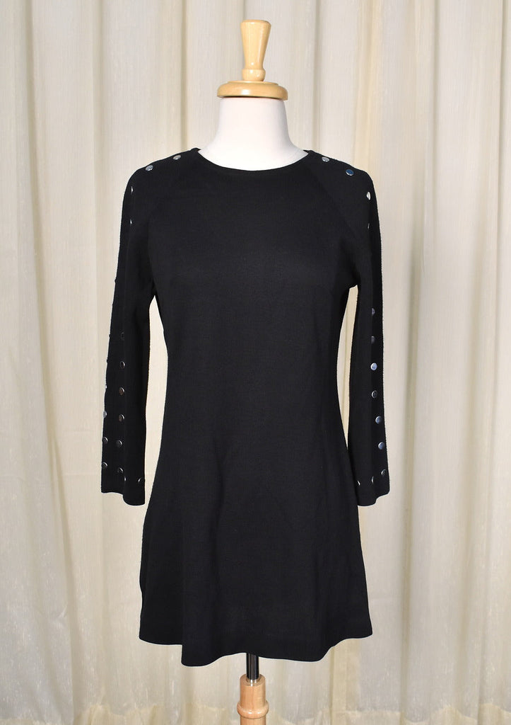 1960s Vintage Mirror Dot Black Mini Dress Cats Like Us 1960s Vintage Mirror Dot Black Mini Dress Cats Like Us