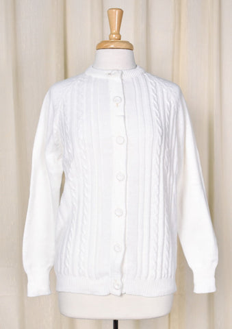 1960s Vintage Off White Chunky Cardigan Cats Like Us